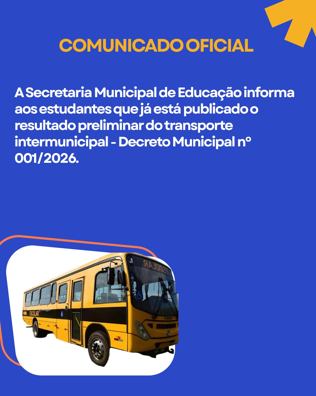 Imagem da notícia: SECRETARIA MUNICIPAL DE EDUCAÇÃO LISTAGEM PRELIMINAR DOS ESTUDANTES BENEFICIADOS...